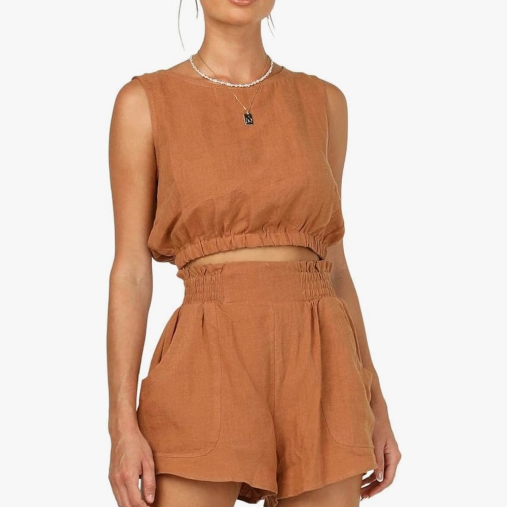 Women's Brown Sleeveless Top